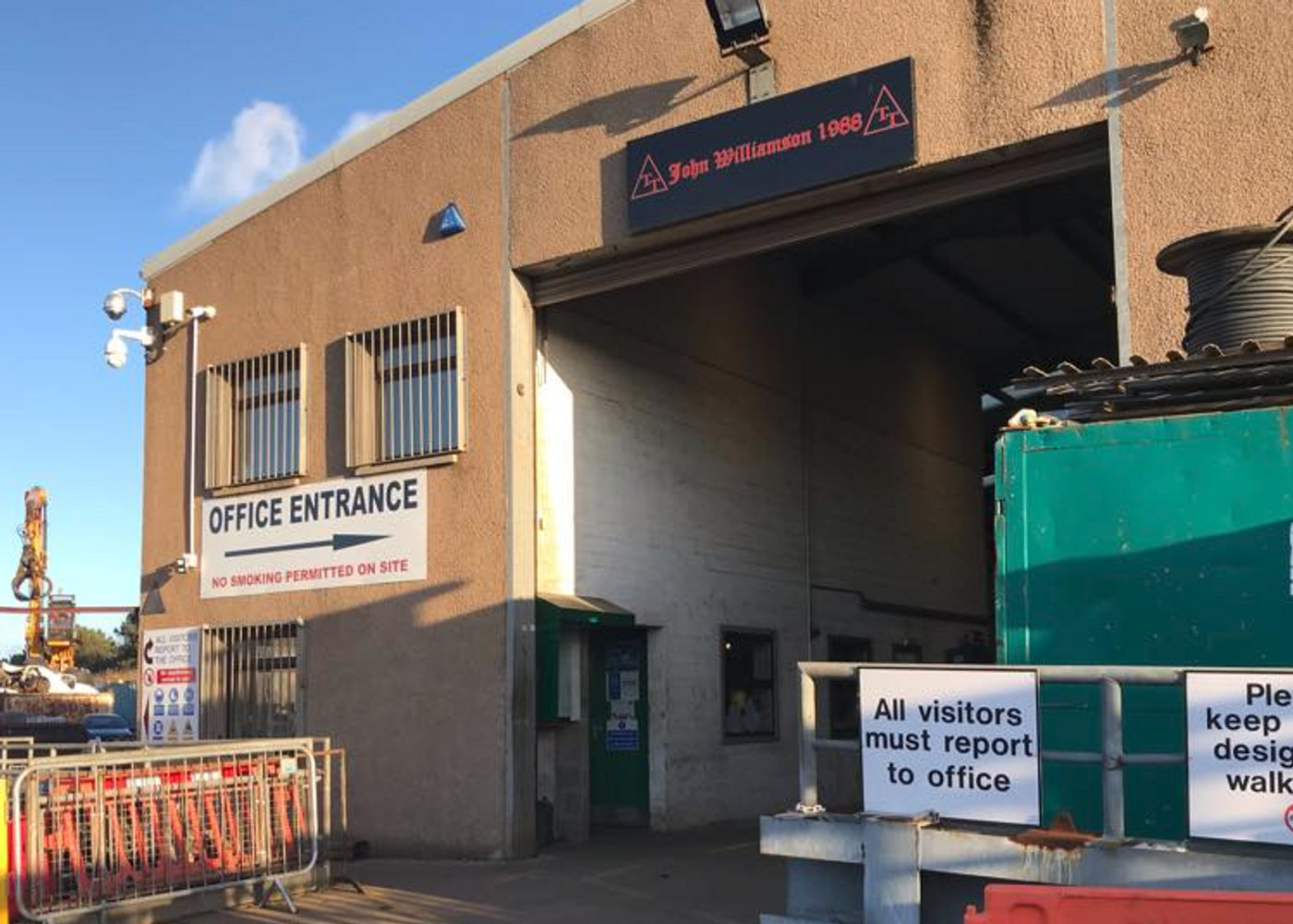 Office entrance at the John Williamson 1988 recycling centre