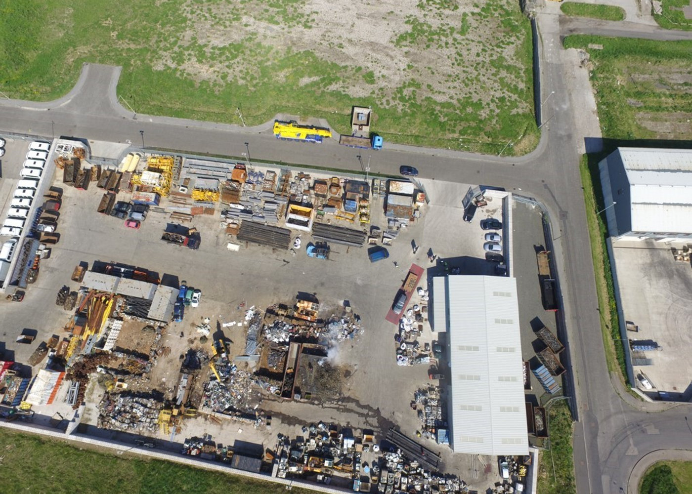Aerial view of the Peterhead site on the Dales Industrial Estate