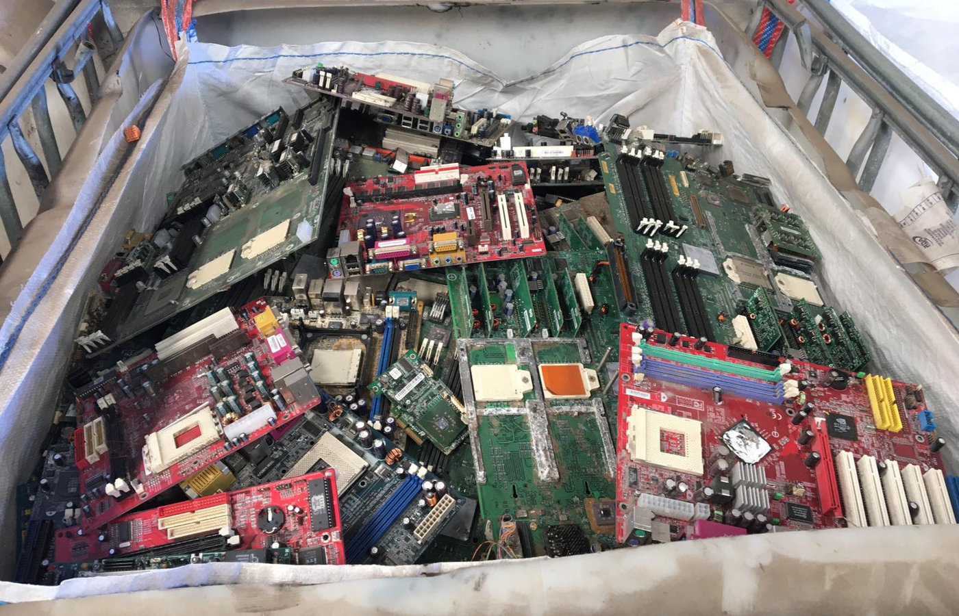 Circuit boards collected for precious metal recovery